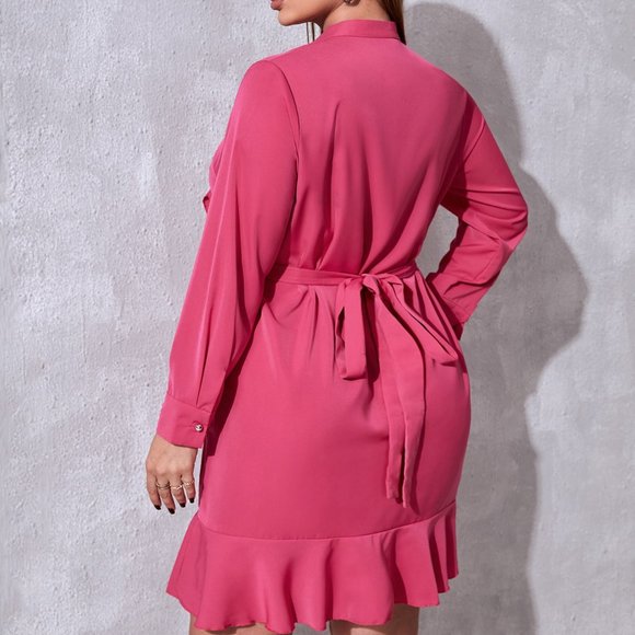 Hot pInk Long Sleeved Dress - Picture 9 of 9